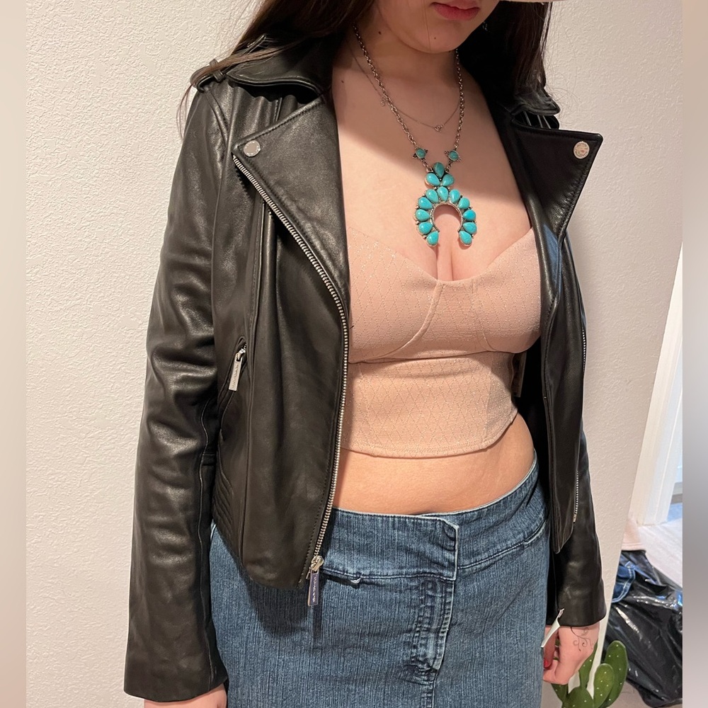 Michael kors Leather Jacket Moto Black. Halloween. Tiffany bride of chucky